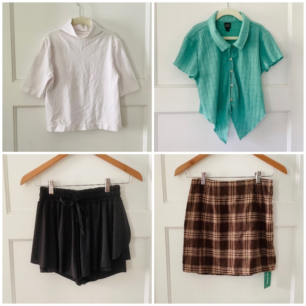Girl’s Clothes Lot Of 4 Size XS Skirts Tops School Wild Fable SHEIN By Together